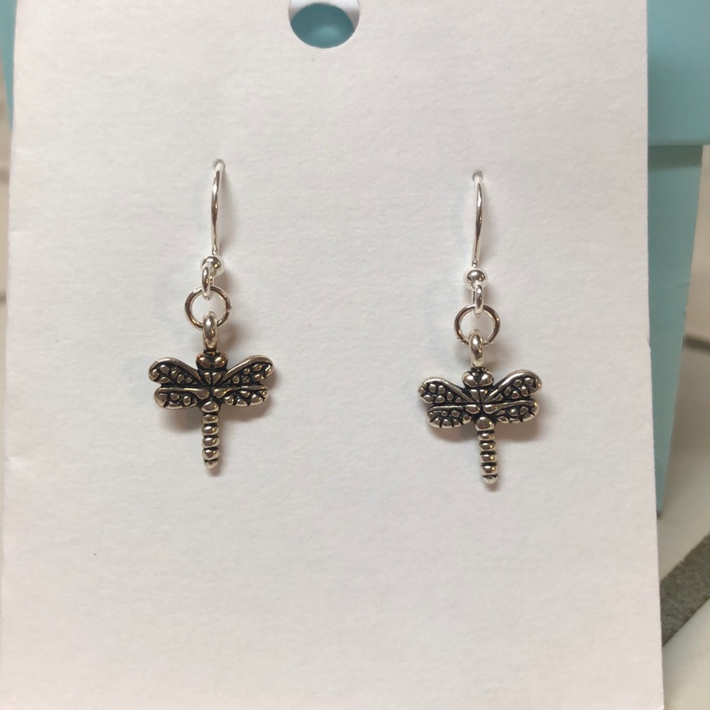 Handmade ❤️ Silver Dragonfly Earrings